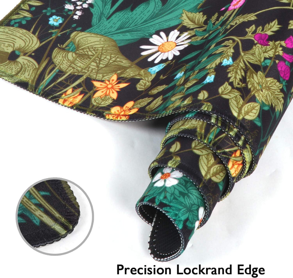 Desk Mat, Big Desk Pad, XXL Extended Gaming Mouse Pad, Large Mouse Pad for Desk Protector, Rubber Base Mousepad with Stitched Edges, Keyboard Mouse Mat for Work, Game, Office, Home - Weeds