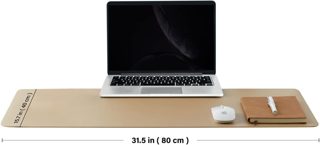 Cork Desk Mat - Dual-Sided Desk Pad for Office and Home - Desk Organization and Accessories - Ideal for Large Mouse Pad and Desk Mats on Top of Desks(Champagne Gold,31.5"X 15.7")