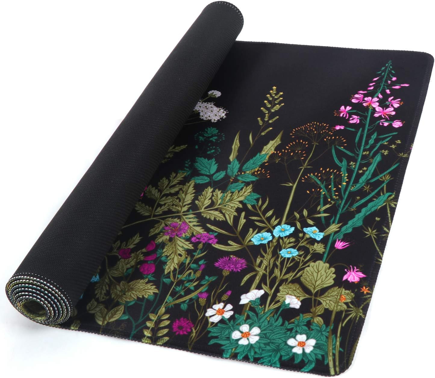 Desk Mat, Big Desk Pad, XXL Extended Gaming Mouse Pad, Large Mouse Pad for Desk Protector, Rubber Base Mousepad with Stitched Edges, Keyboard Mouse Mat for Work, Game, Office, Home - Weeds