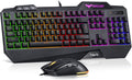 Gaming Keyboard and Mouse Combo, Backlit Computer Keyboards and RGB Gaming Mouse, Gaming Accessories 104 Keys PC Gaming Keyboard with DPI 4800 Mouse for Gamer, Black