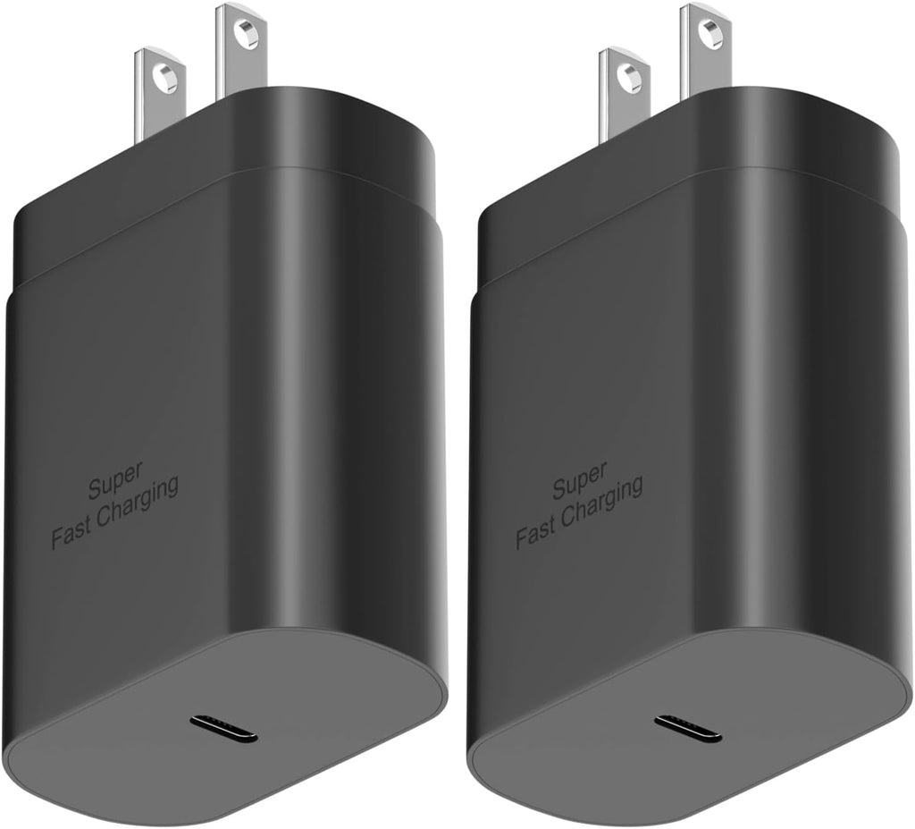 Samsung USB-C Super Fast Charging Power Adapter,25W PD Charger Block for Samsung Galaxy S25 Ultra/S25/S25+/S24 Ultra/S24/S24+/S23 Ultra/S23/S23+/S22/S22 Ultra/S22+/Note 20/S20/S21/S10, Tab S8(2 Pack)