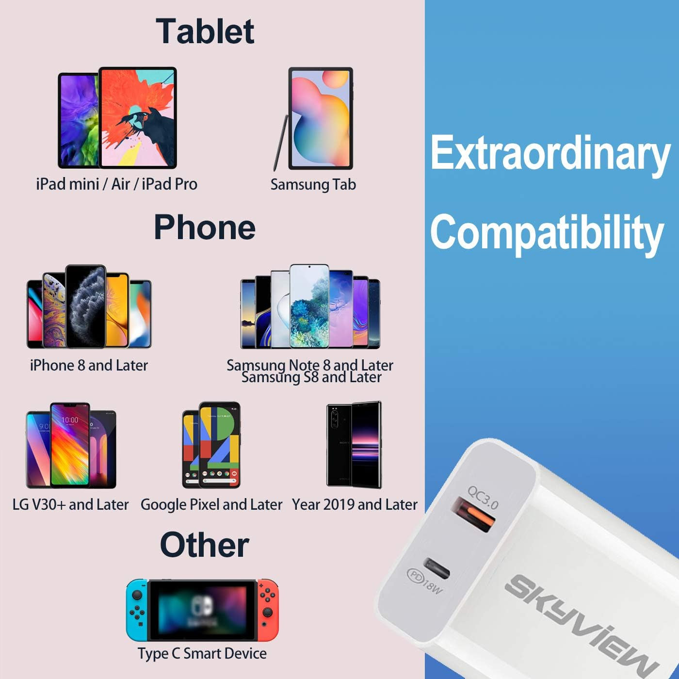 Charger-20W Usb-C-Charger Power-Adapter-For-Ps5-Controller-Charger Fast-Charging-Iphone-11-Samsung-Charger-Lg-Charger Fast-Charger-Type-C-Cable-Bundle